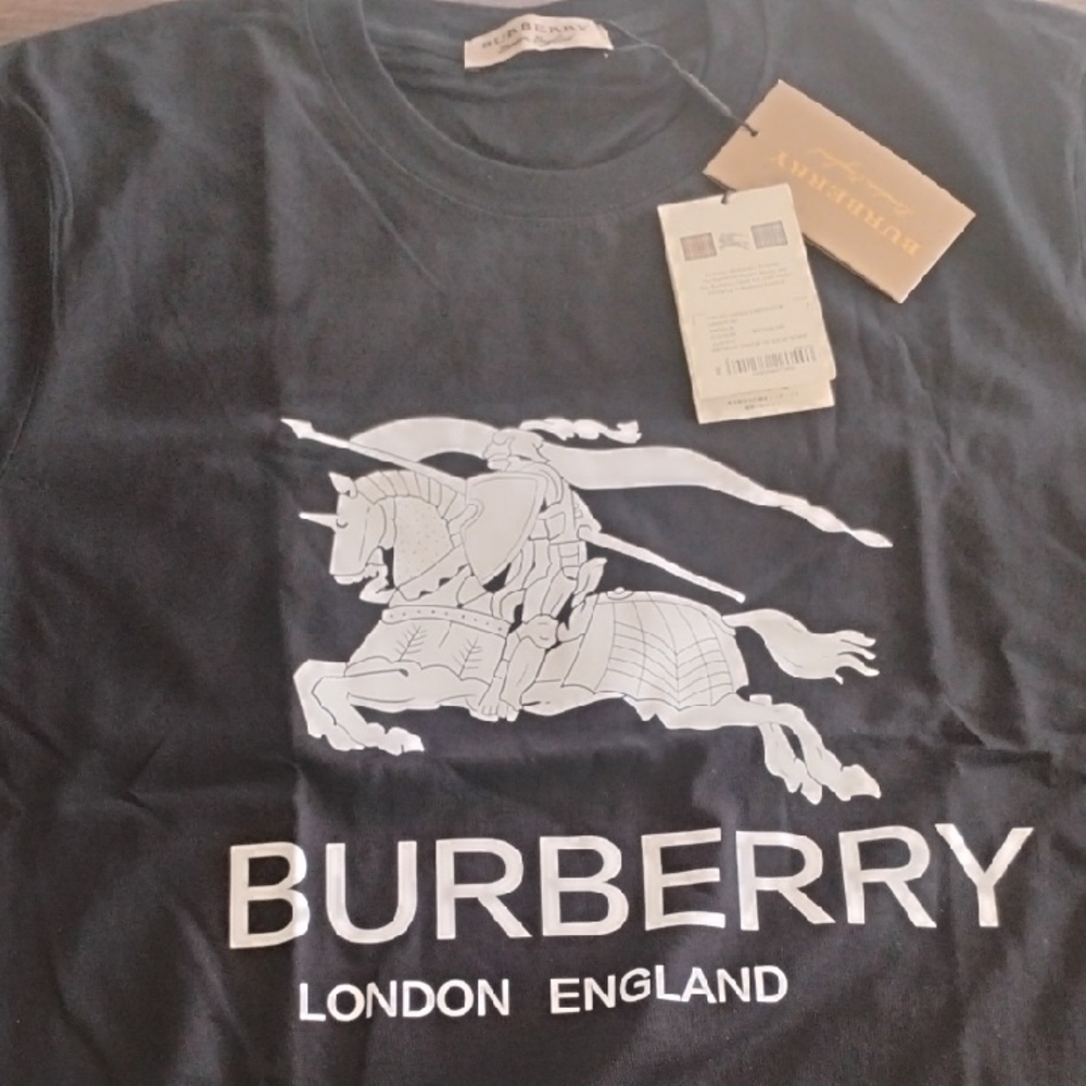 Burberry Black and White Knight Graphic Tee